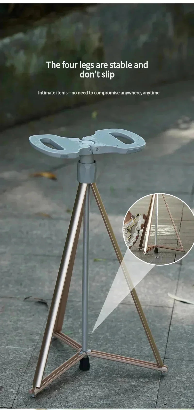 Crutch Chair For The Elderly Folding Non-slip Cane Crutch Bench With Stool Seat Can Sit Lightweight Multifunctional Crutch
