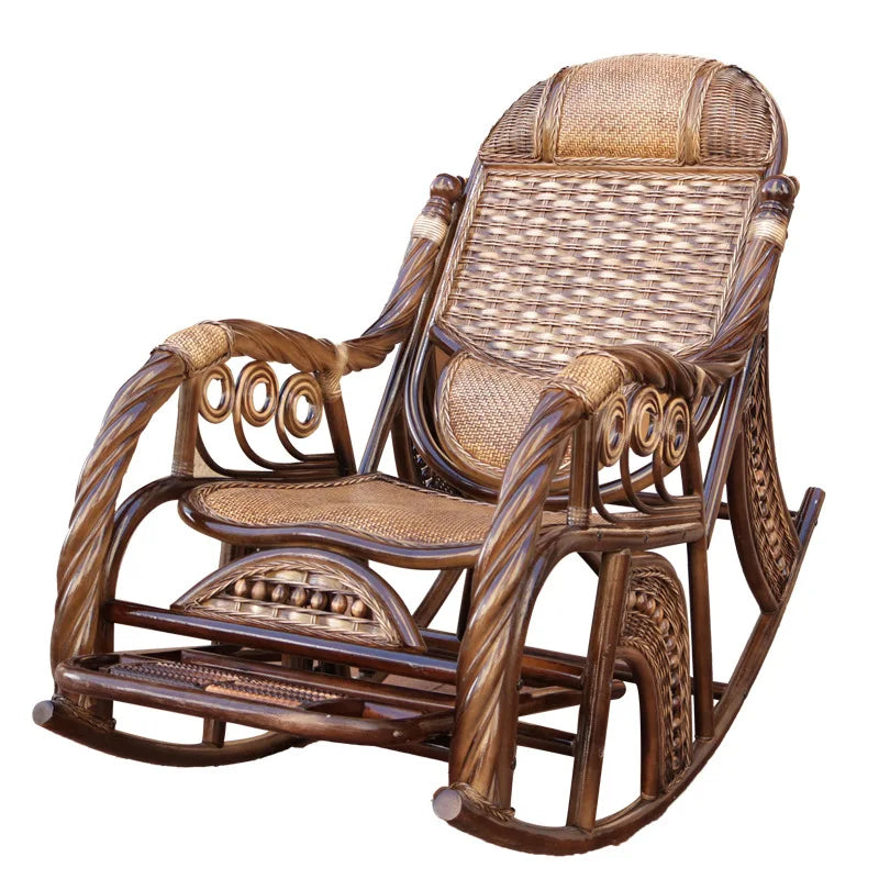 New Chinese style carefree courtyard lunch break with stretching massage pedal rocking chair