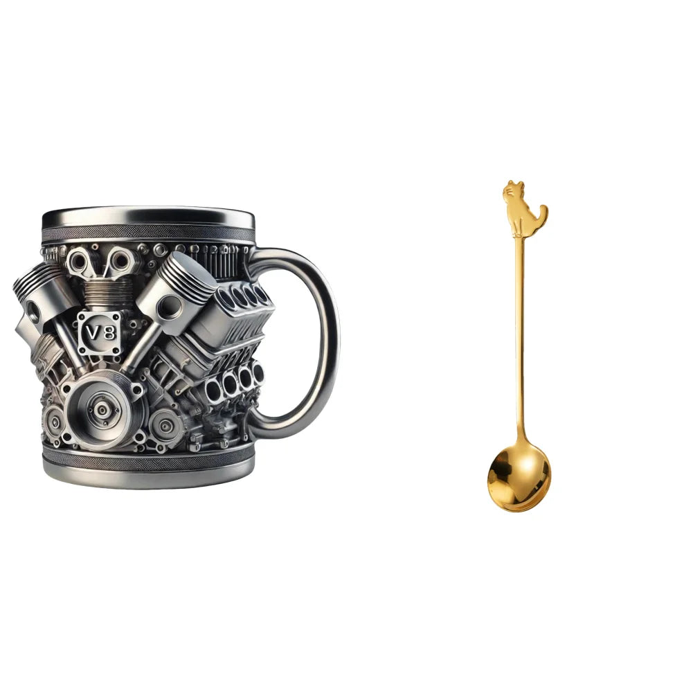 1/2Pcs Unique Car Engine Coffee Cup Stainless Steel Cocktail Beer Mug Tea Cup Gifts for Men Car Lovers For Home And Office Bar