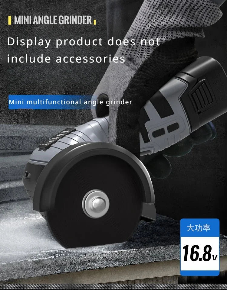 16.8V Cordless Electric Angle Grinder 9000r/min Lithium Battery Mini Polishing Grinding Machine Diamond Cutting Power Grinder