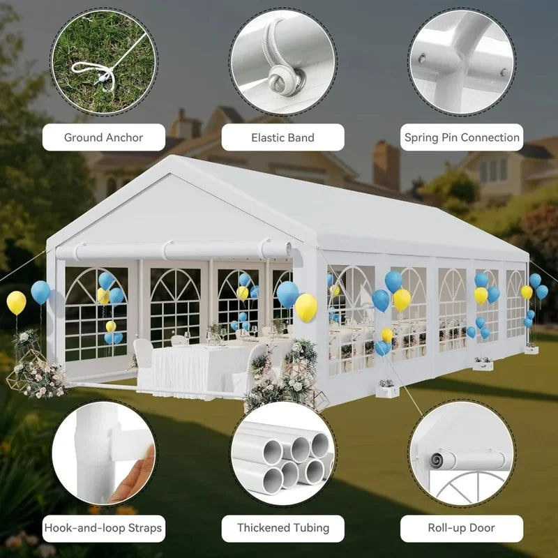 16x32ft Heavy Duty Outdoor Wedding Party Tent Canopy for Events and Gatherings