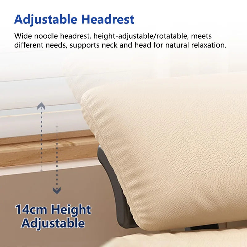 Soft Relaxing Armchair for Home Office Living Room Bedroom Adjustable Single Sofa Chair with Caster Cozy Reclining Lounge Chairs