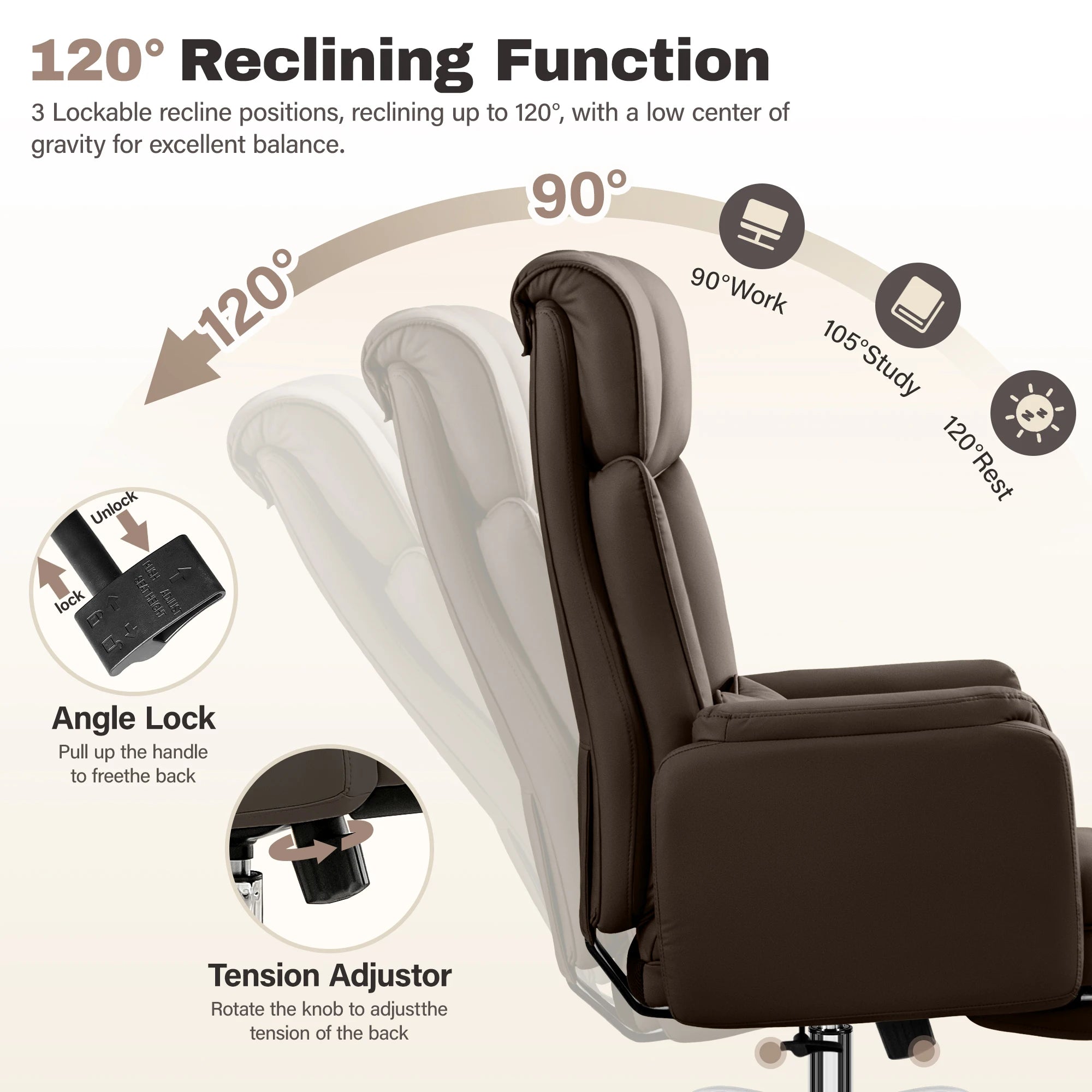KERDOM 500lbs Big and Tall Office Chair with Flip Armrests and Wide Seat, Home Office Desk Chairs with Adjustment Lumbar Support, for Pets and Cross Legged Sitting, Headrest PU Leather Executive Chair, Metal Base & Quiet Rubb