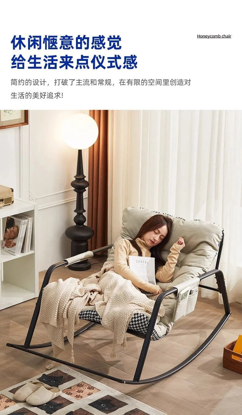 Double Rocking Chair Comfortable Recliner Adult Balcony Home Leisure Living Room Internet Celebrity Lazy Adult Nap Sofa Chair