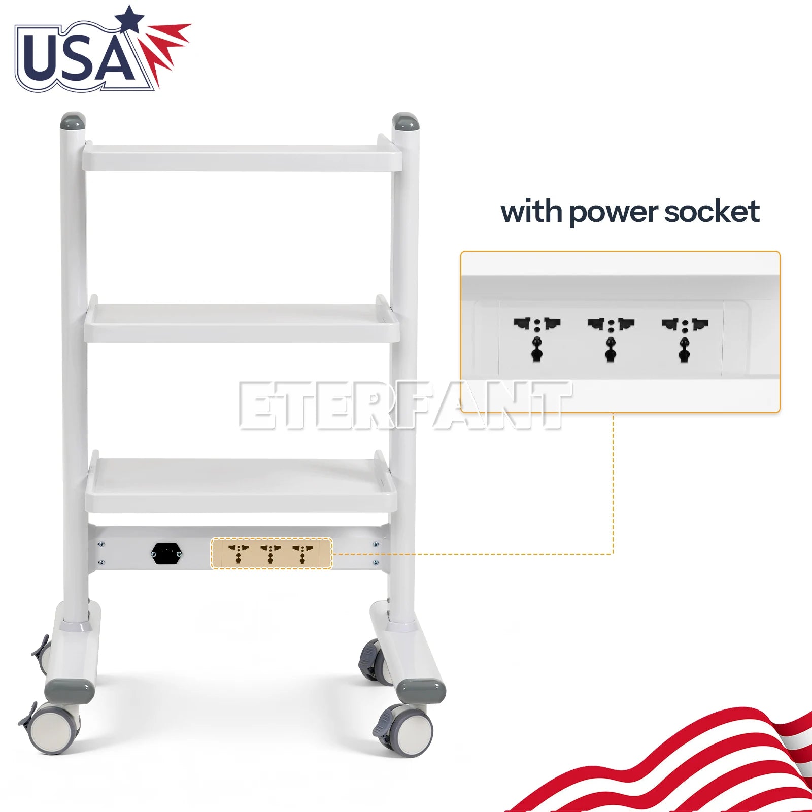 Dental Mobile Chair Black/Blue/Folding Chair with LED Light+Turbine Unit 4H PU/3Layer Trolley Cart Tool Mobile ABS with Socket