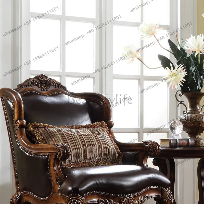 American solid wood tiger chair single simple casual retro bedroom small apartment sofa chair