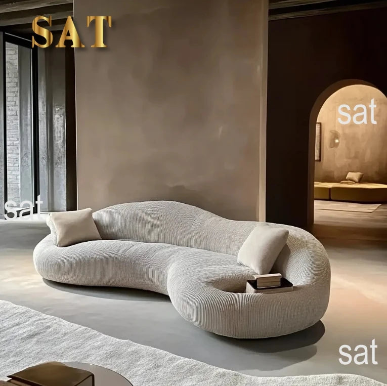 yi-Modern Rectangular Wood Frame 2 Seat Sofa for Living Room and Villa Hotel Lobby Office Reception Big Couch#