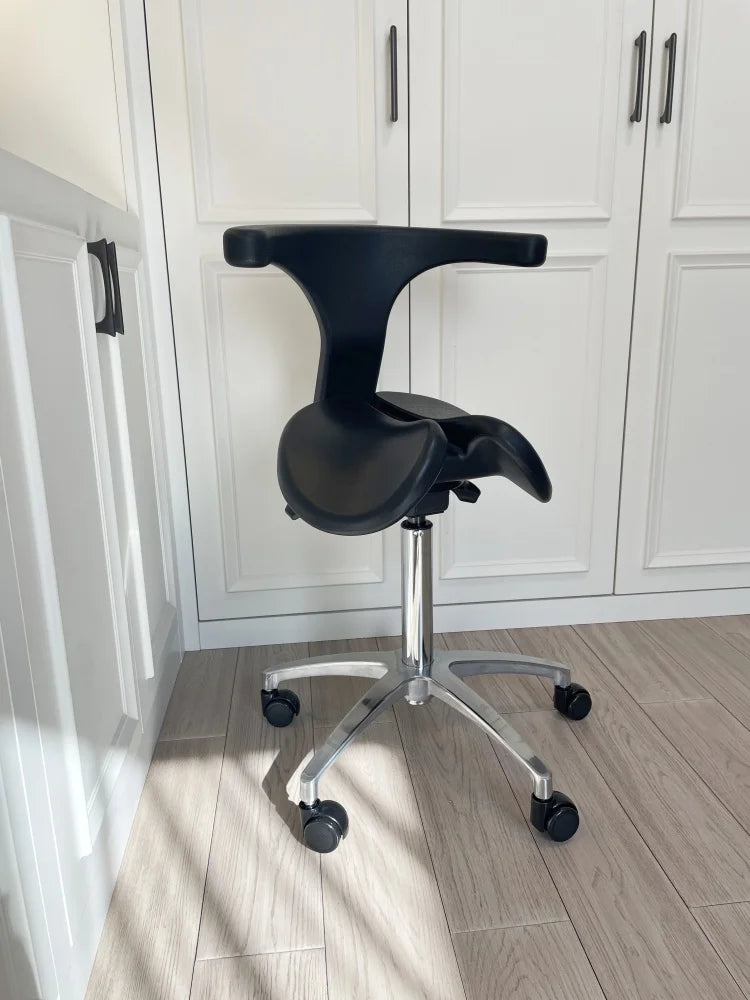 Multi Adjuster Ergonomic Swing Saddle Seat Multi Functional Back Posture Stool with Tilting Seat Saddle Chair For Dental Office