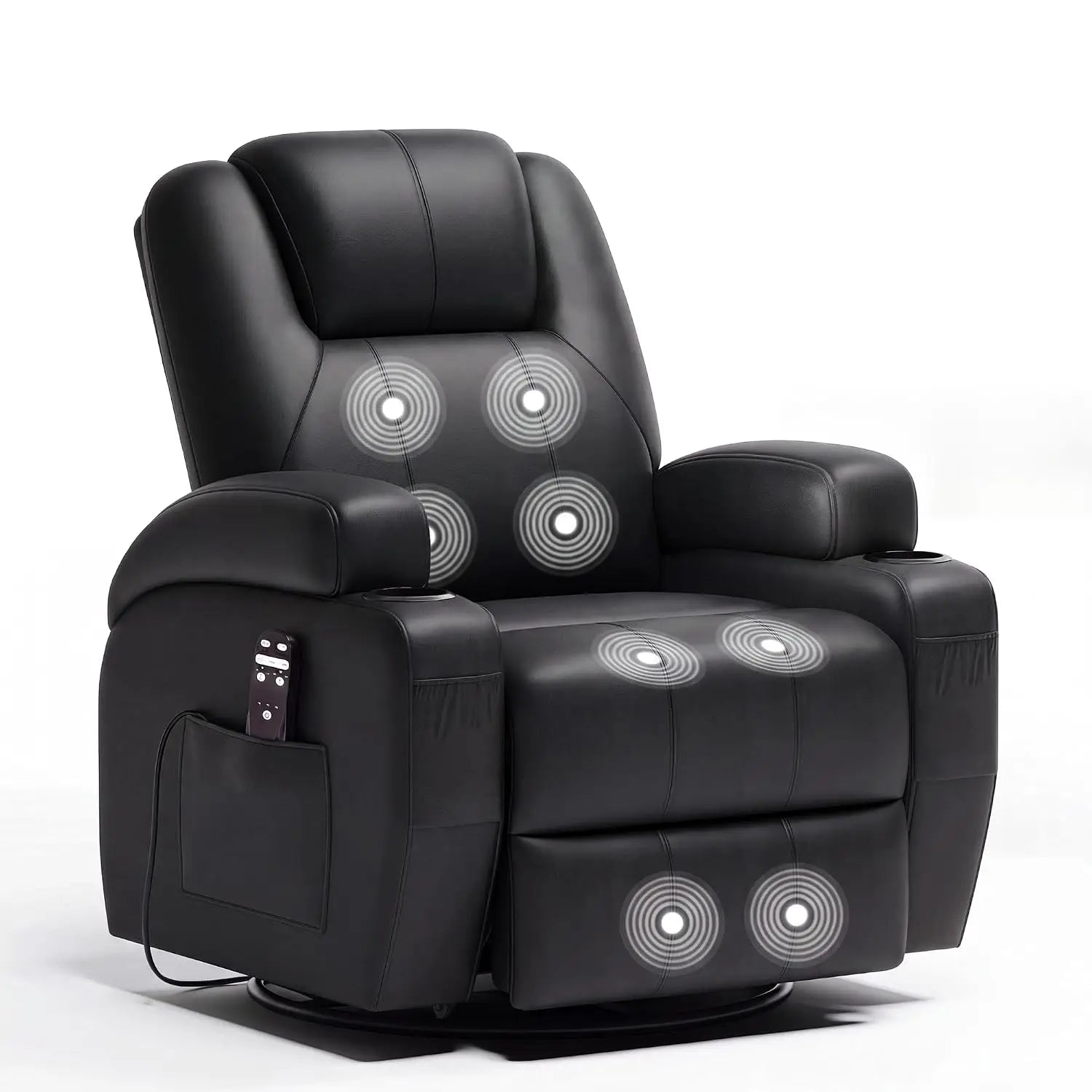 Recliner Chair, 360° Swivel Rocker Chair for Adults, Rocking Recliner Chair with Massage, Comfy Single Sofa with Side, Custom