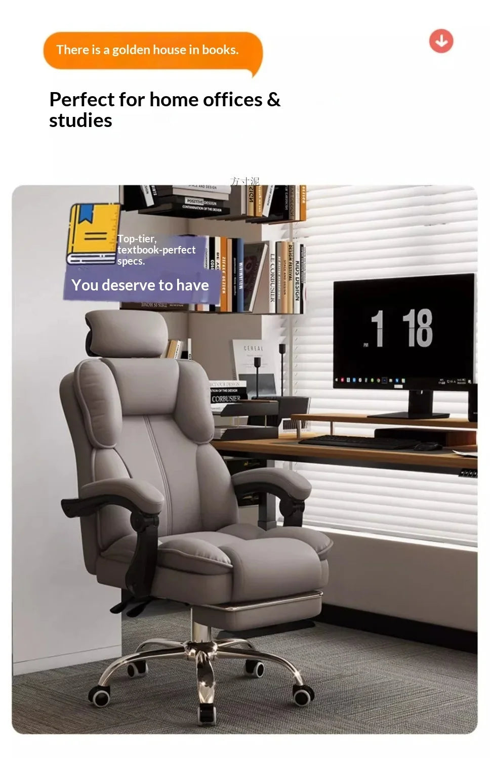 Ergonomic Office Chair Gaming Computer Desk Chair Adjustable Lumbar Swivel Headrest Breathable Mesh High Back Home Cadeira