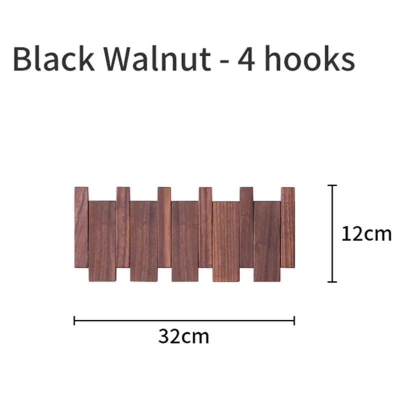 Beech and Walnut Coat Rack Wall Mounted Sticks Piano Clothes Rack Creative Hanging Doorway Entrance Cloak Rack Home Decor