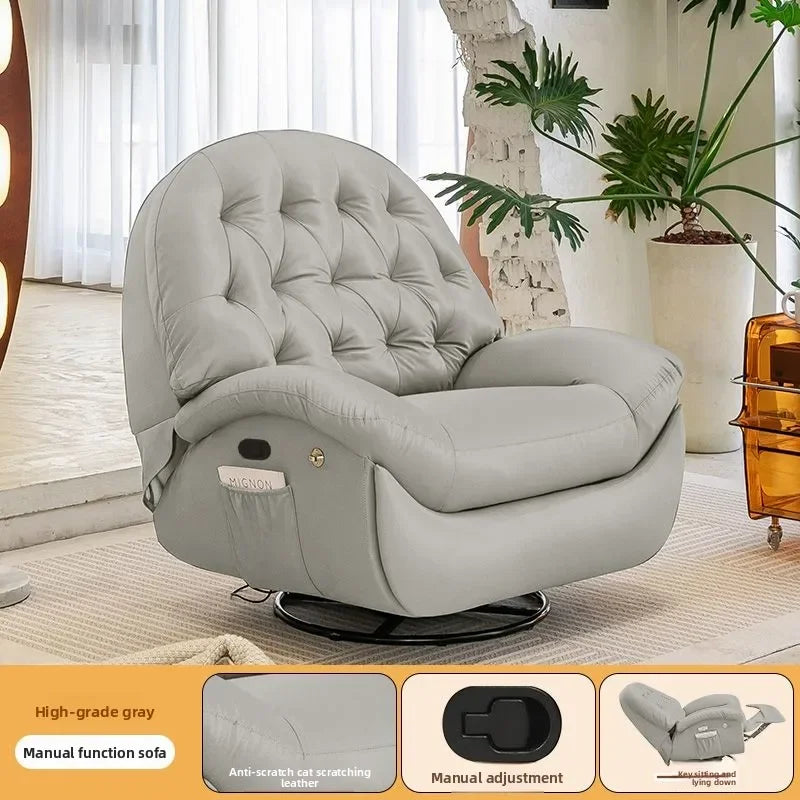 Hestora Electric Recliner Lounge Chair Multi Functional Lazy Rocking Sofa Seat Space Saving Single Chair for Living Room Balcony