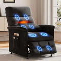 Power Recliner Chair for Adults with Heat and Massage - Soft Fabric Electric Reclining Sofa with Remote Control, 3 Side Pockets