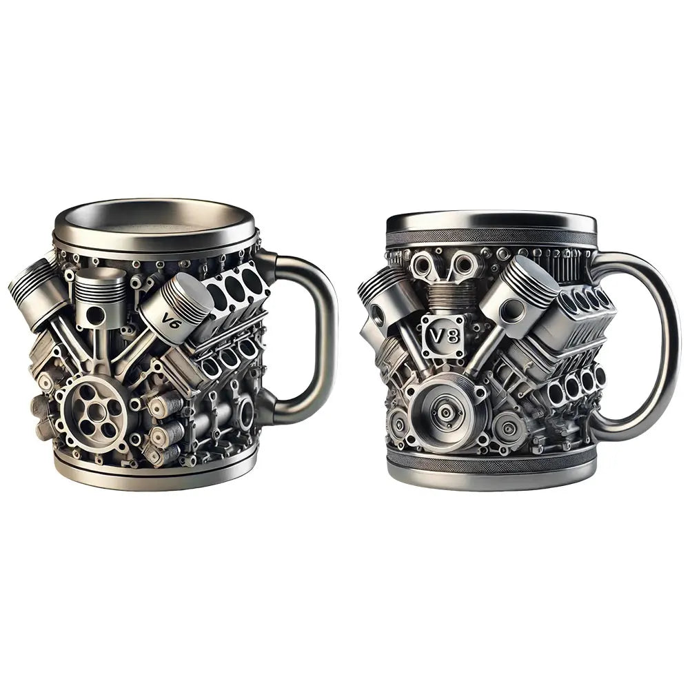 Unique Car Engine Coffee Cup Stainless Steel Cocktail Mug Tea Cup Gifts for Men Car Lovers