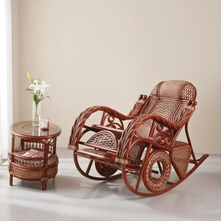 b25 living room real vine can sit rattan chair coffee table adult home balcony courtyard lazy leisure rocking chair