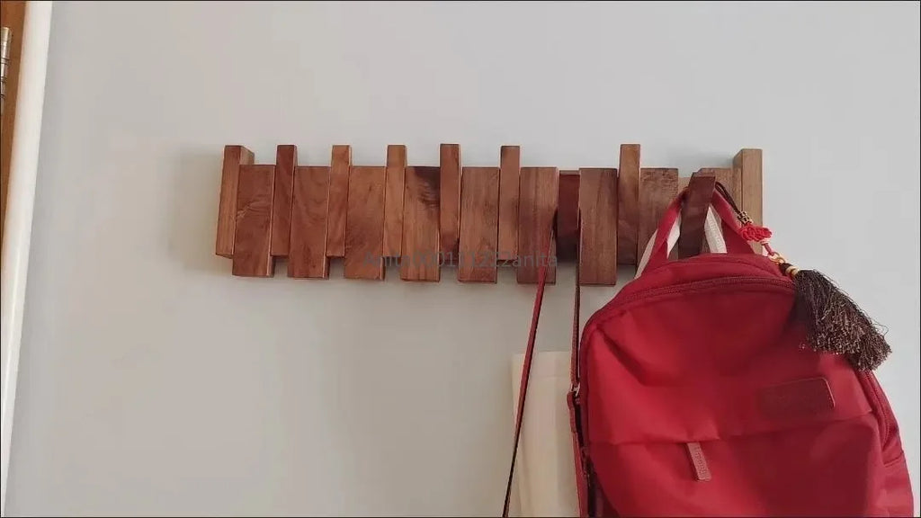 Solid Wood Door Back Coat Hooks Entrance Rack No Drilling Wall Mounted Clothes Hanger for Home Decor