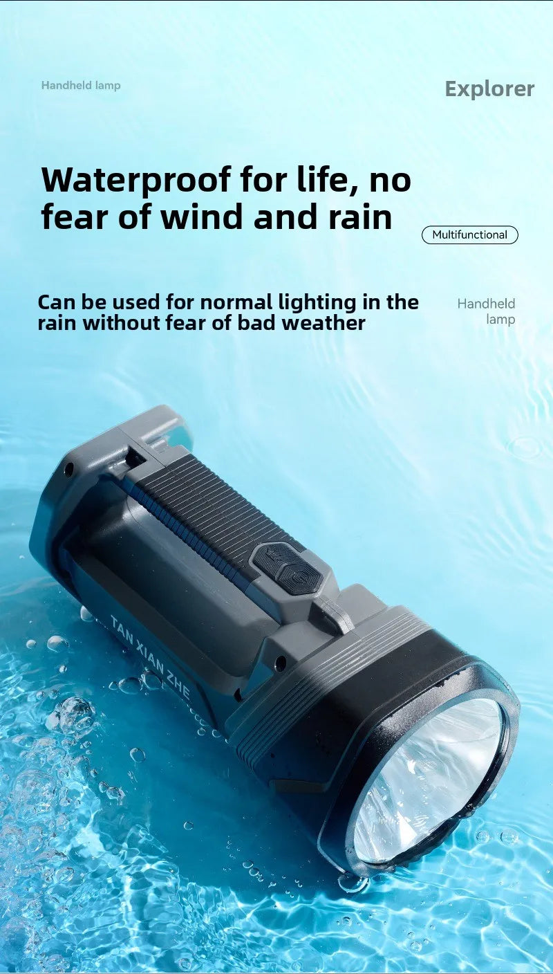 Rechargeable High Lumen LED Flashlight Large Capacity Battery Long Runtime Portable Outdoor Torch For Night Insect Catching