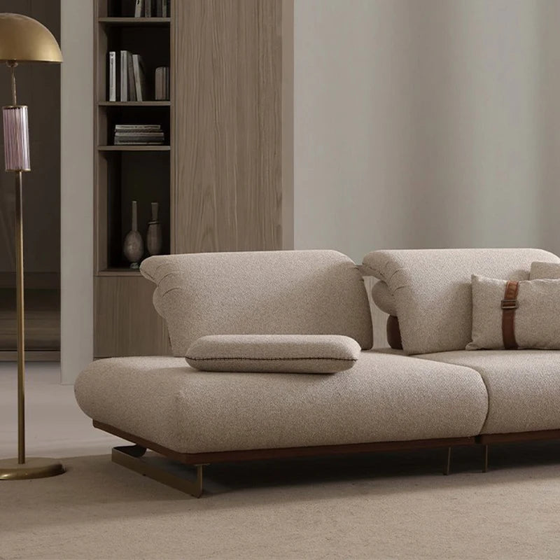 Modern Square Sectional Sofa Set Fabric Leather Upholstery Modular Living Room Furniture