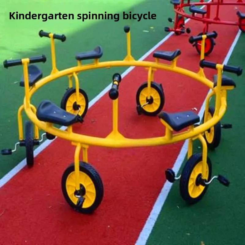 Kindergarten multi-person rotating bicycle, three or four people six people eight people outdoor bicycle transfer