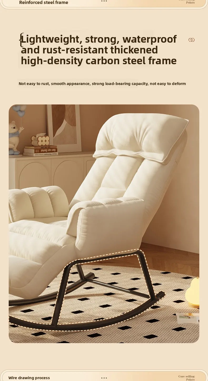 Lazy Rocking Chair Home Retro Balcony Leisure Folding Reclining Chair Sofa Chair Bedroom Single Person Can Sit And Lie Down