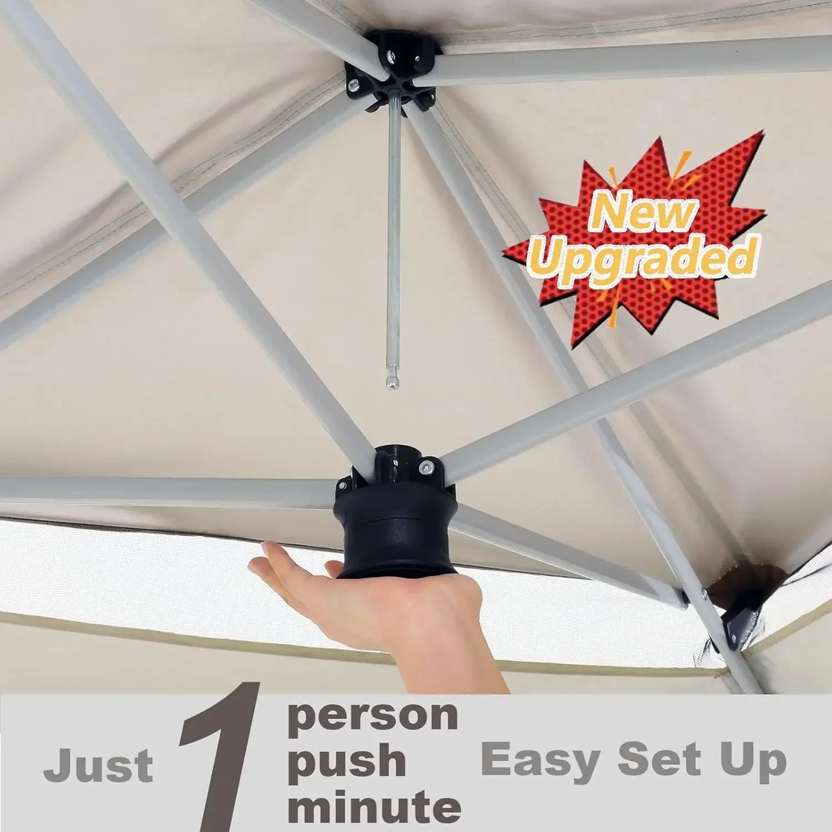 11x11 Pop Up Gazebo with Netting, Canopy Tent, Gray