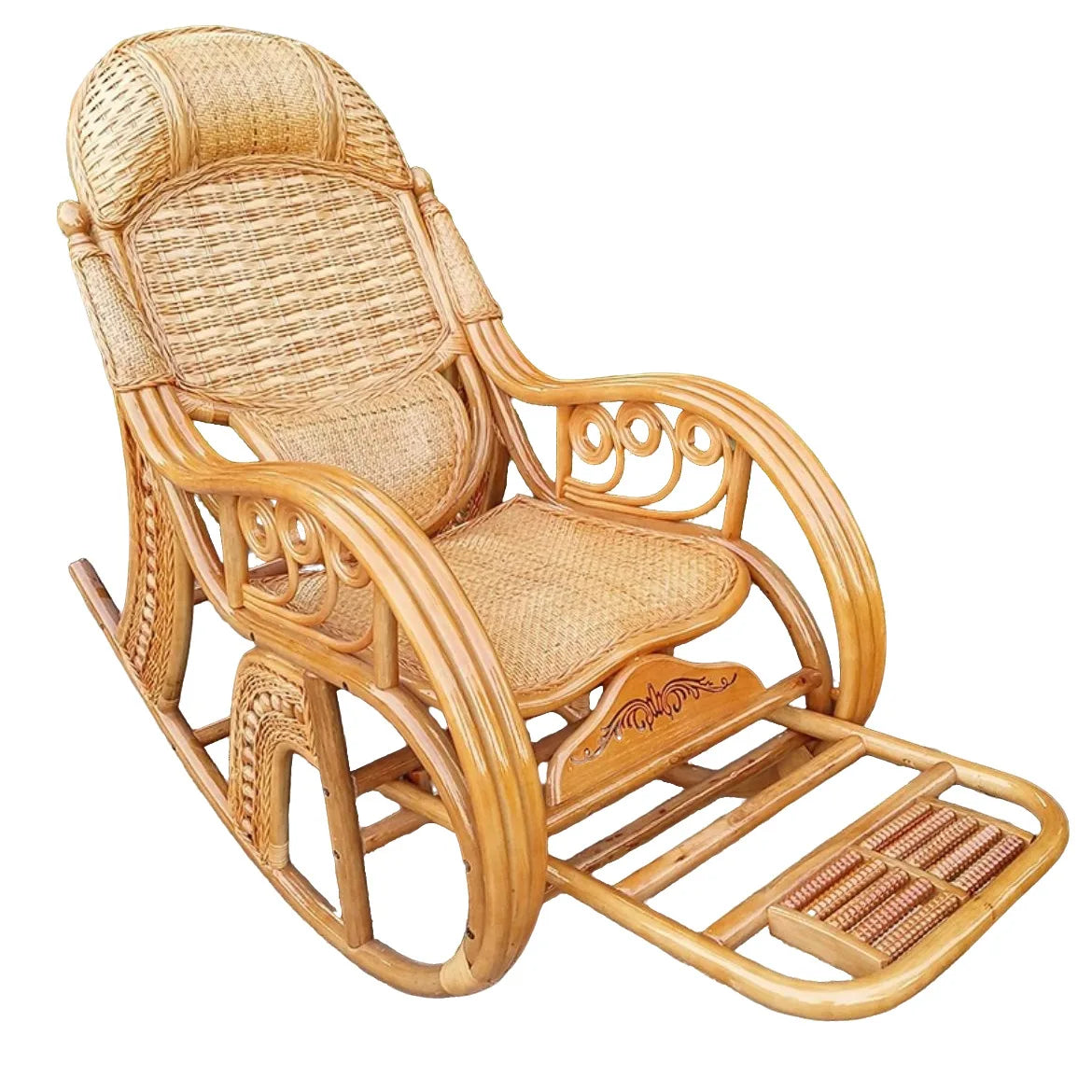New Chinese rattan chair happy chair factory courtyard elderly rattan sofa