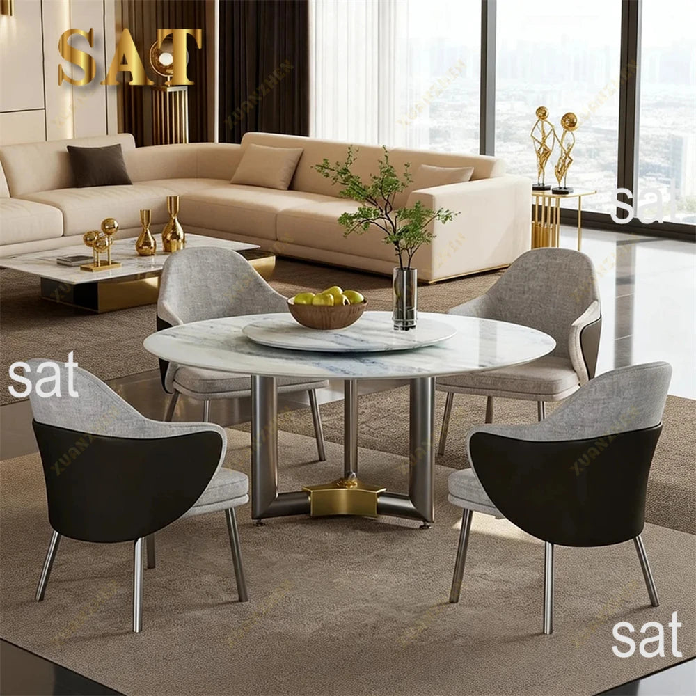 # Furniture Round Marble Dining Table Restaurant Modern Table Set Luxury