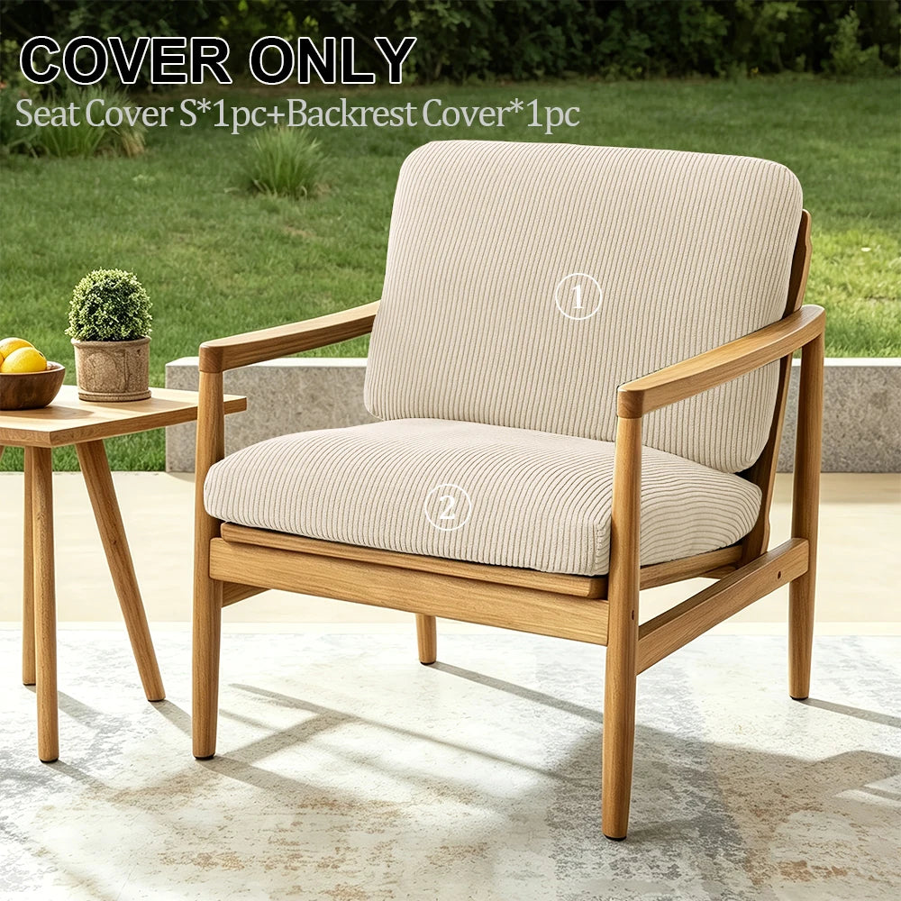 2pcs Striped Jacquard Sofa Cover Elastic Thick Chair Seat Cushion Cover Sectional Sofa Case Slipcover Living Room Garden Decor