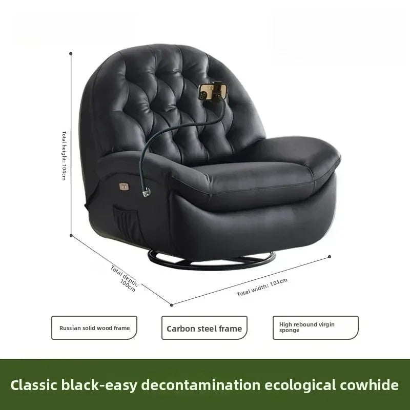 LZ X LazySofa Single Recliner Electric Space Capsule Rocking Chair Eco-Leather Lounge Living Room Suitable Sitting Reclining Sle