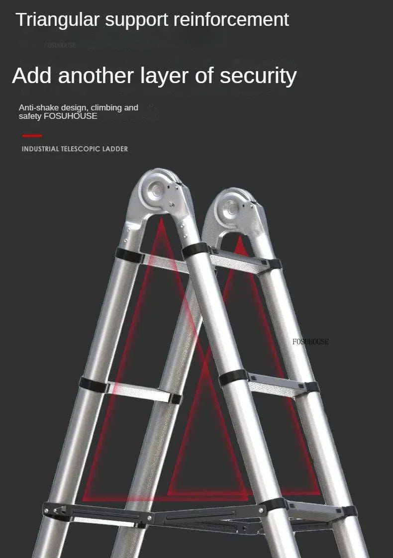 Folding Ladder for Construction Site Metal Telescopic Modern Thickened Ladders Creative Multifunctional Step Ladders for Home G