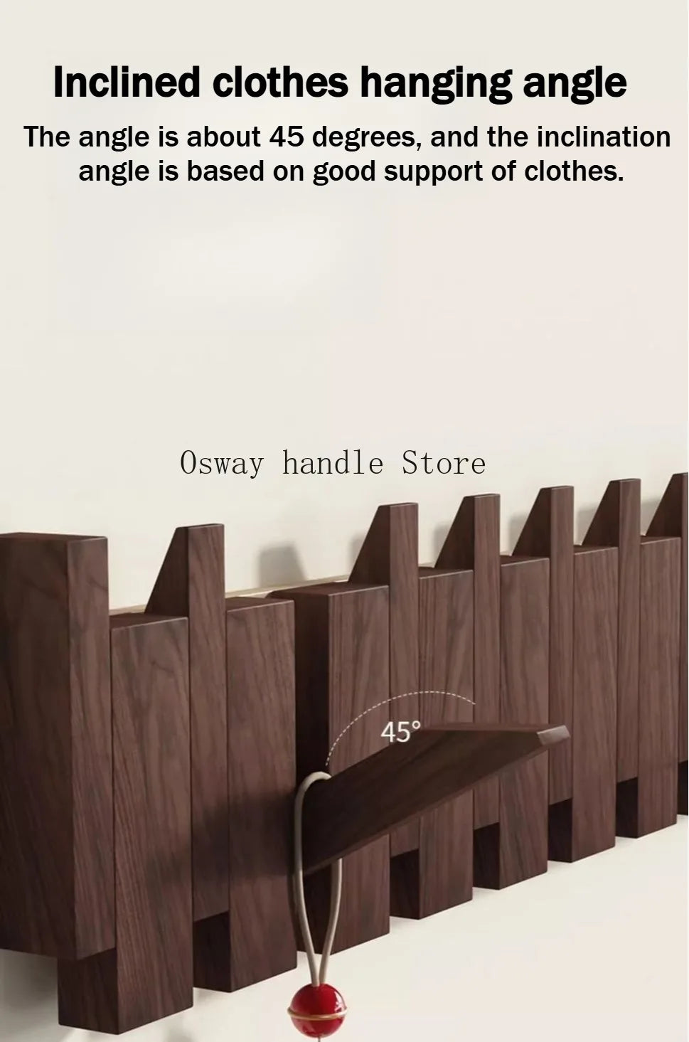 Natural wood wall-mounted piano coat rack, porch wall art hook closet kitchen bedroom porch