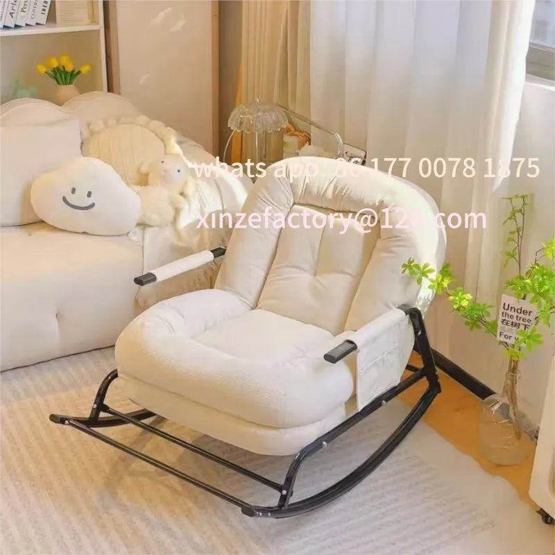 Customizable Can Sit or Lie Down Adult Lazy Rocking Chair Home Living Room Balcony Leisure Lounge Chair Bedroom Single