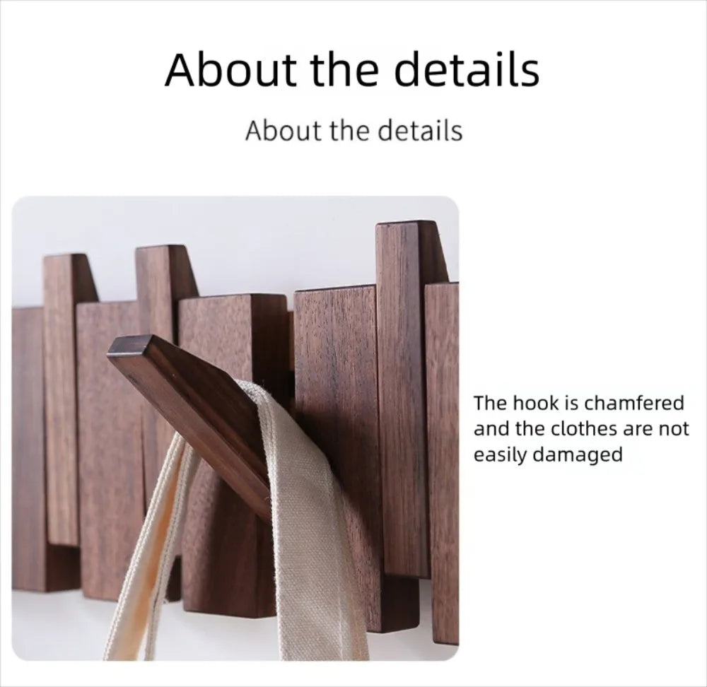 New Wall Mounted Wood Coat Racks Piano Key Shaped with 8 Hooks Entry Door Porch Hanging Hook Art Hats Organizer Keys