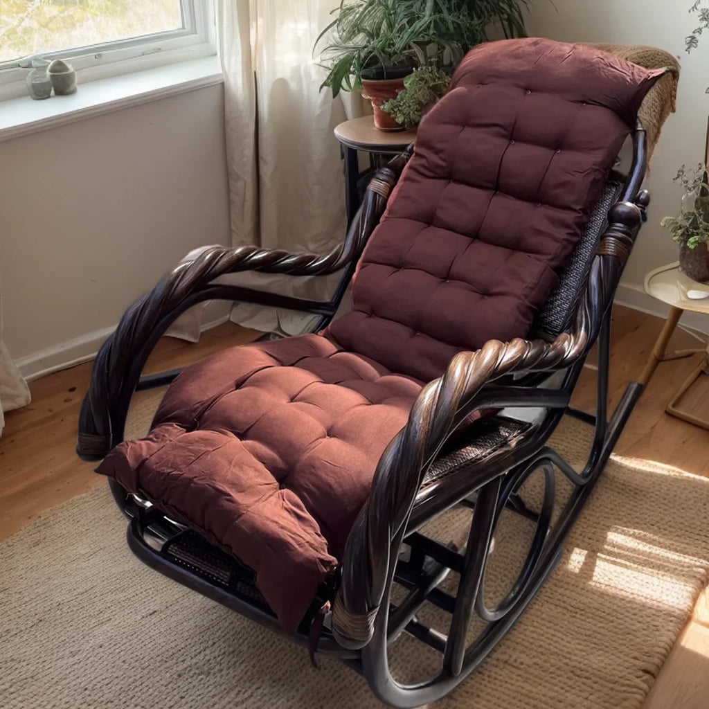 Rattan chair natural Indonesian real rattan rocking chair adult rocking recliner leisure home balcony rattan elderly carefree na