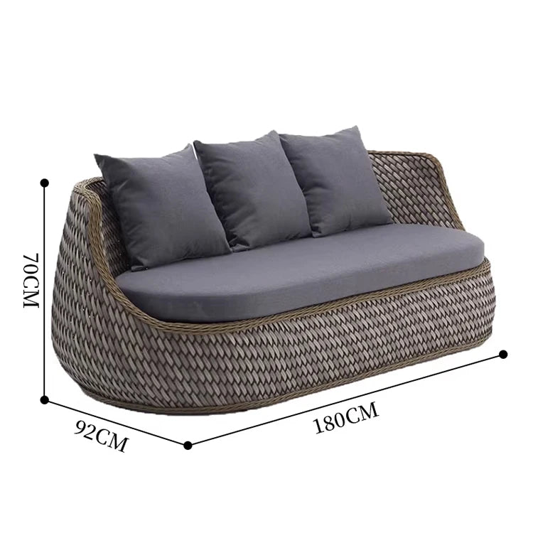 Otdoor Wicker Garden Sectional Sofa Set With Cushion Garden Rattan Furniture Sofa