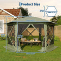 Portable Collapsible Gazebo Screen Tent – 6-Sided, 13FT/11FT, Removable Canopy Top, Bite-Proof Mesh, All-Weather Outdoor Shelter for Camping, Patio, Backyard