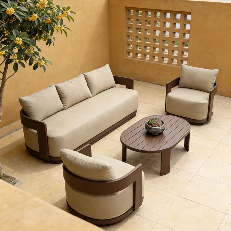 RH Furniture Luxury European Modern Aluminum Outdoor Sofa Set-Rust & Water Proof for Hotel Garden & Park Use