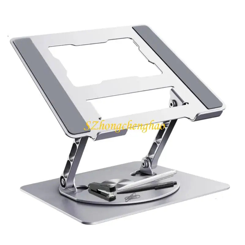 Adjustable Computer Stand Foldable Laptop Bracket for Desk Aluminum Computer Stand with 360 Degree Rotating Base 601D