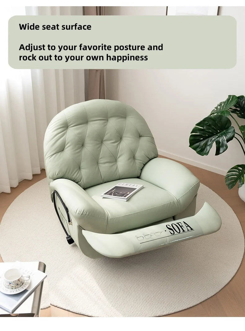 Modern Design Leather Massage Lounge Chair Retractable Frame Living Room Furniture Set Fabric Lounge Chair Sofa