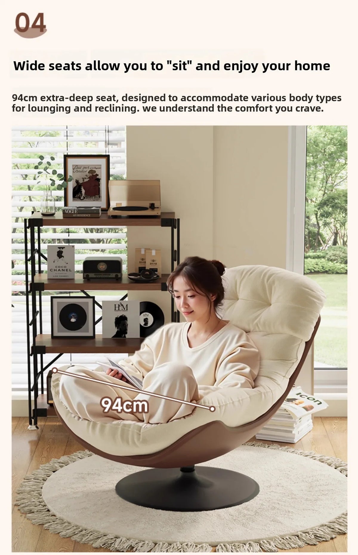 Penguin sofa chair, single lazy rotating sofa, rotating leisure chair, nest lounge chair, fully wrapped sofa, suede fabric