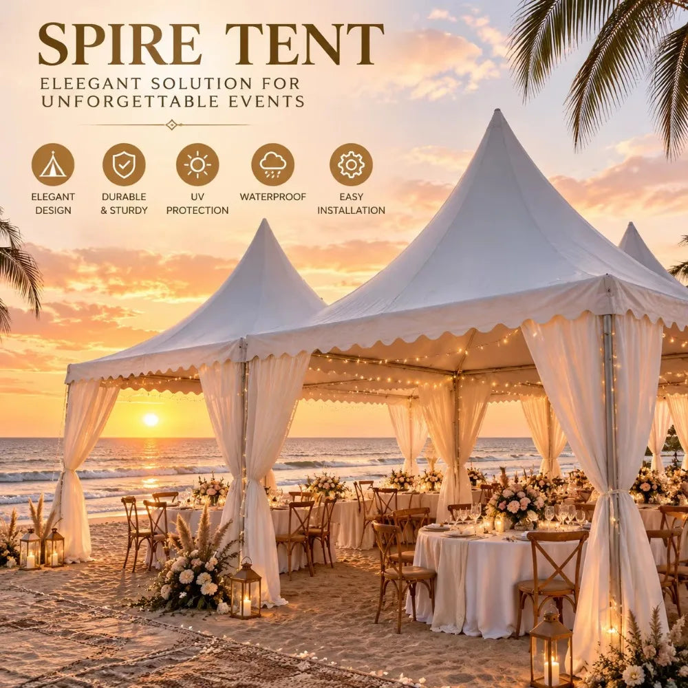 Large Waterproof Pagoda Outdoor Event Tent, Custom Commercial Canopy Shelter for Wedding Party, Trade Show & Outdoor Exhibition