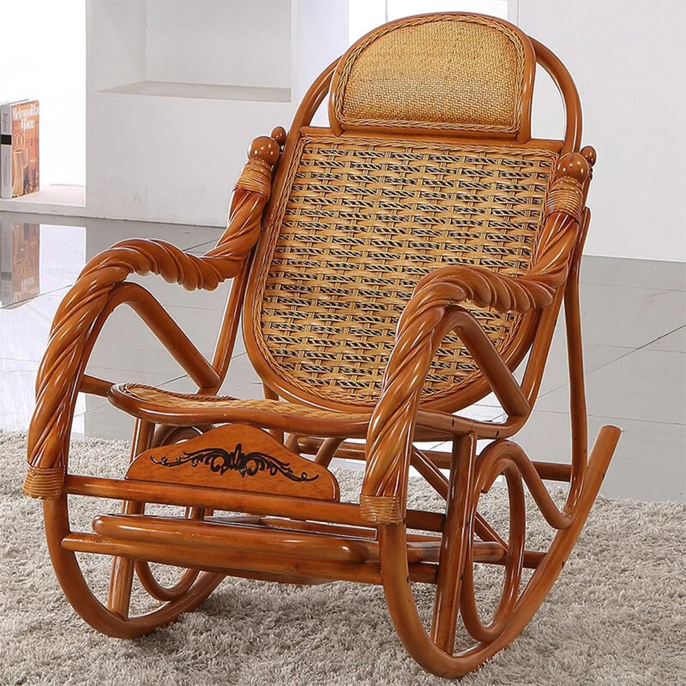 Style Interior Outdoor Living Room Furniture Natural Rattan Rocking Chair
