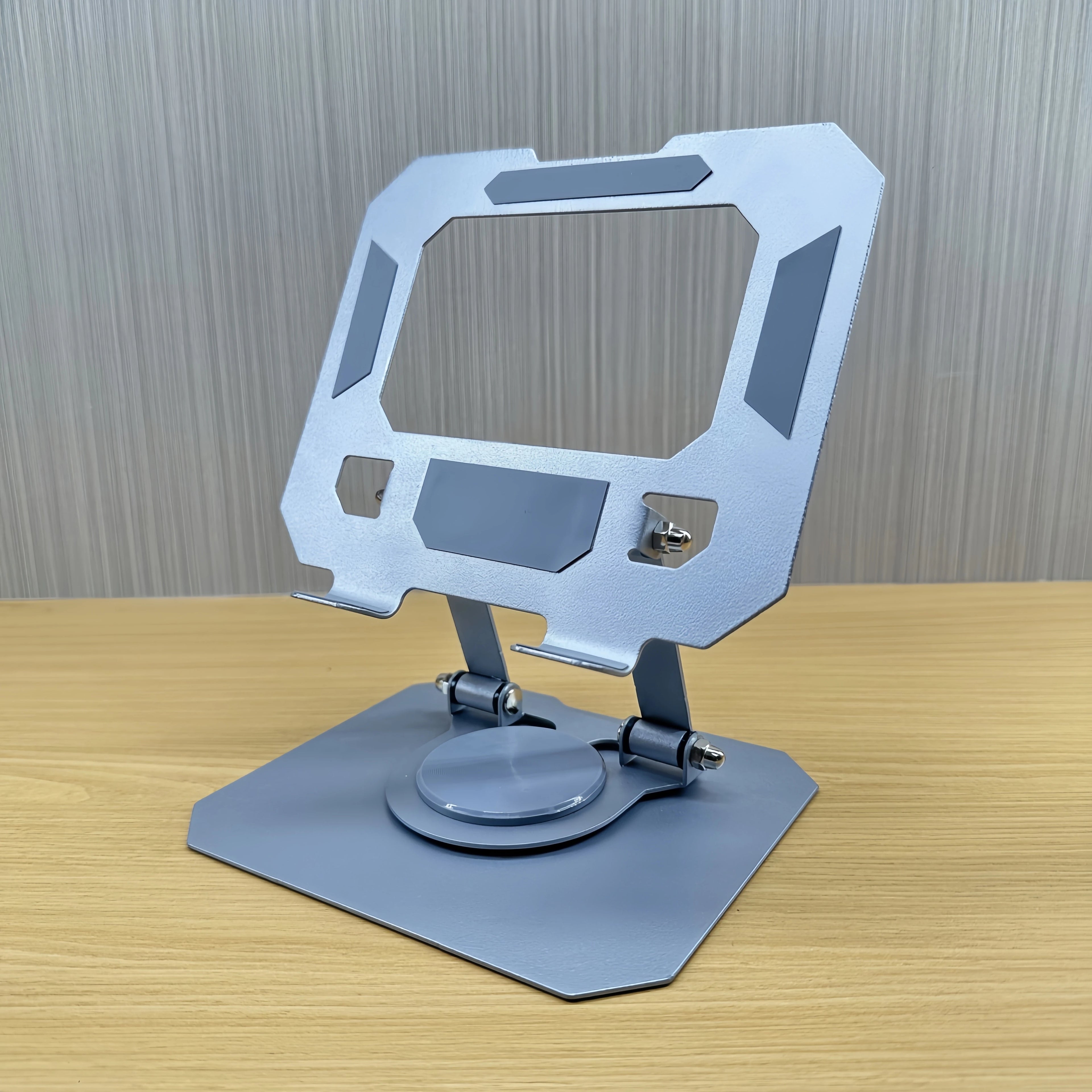 Portable Aluminum Alloy Rotatable Tablet Stand with Foldable Height Adjustment Compact for Home Office Use Durable No Wobble