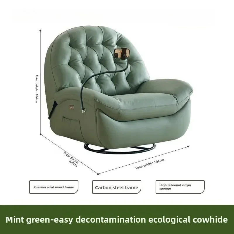 LZ X LazySofa Single Recliner Electric Space Capsule Rocking Chair Eco-Leather Lounge Living Room Suitable Sitting Reclining Sle