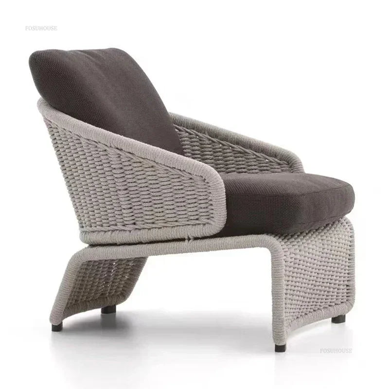 Nordic Rattan Garden Sofas for Model Light Luxury Household Outdoor Furniture for Garden House Backrest Soft Bag Leisure Sofa