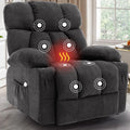 Massage Rocker Recliner Chair, 360Swivel Rocking Recliner Sofa with Vibration Massage amp Heat, Reclining Nursery Chair for Liv