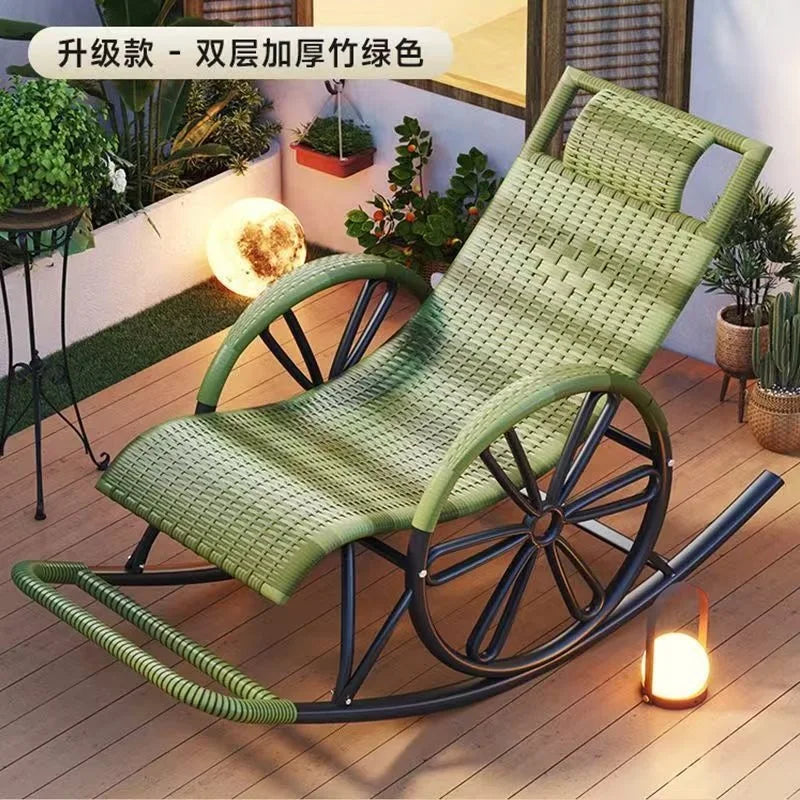 Rocking  Reclining Chair Adult Rattan Lunch Break Balcony Home Leisure Sleeping Living Room Elderly Free Chair