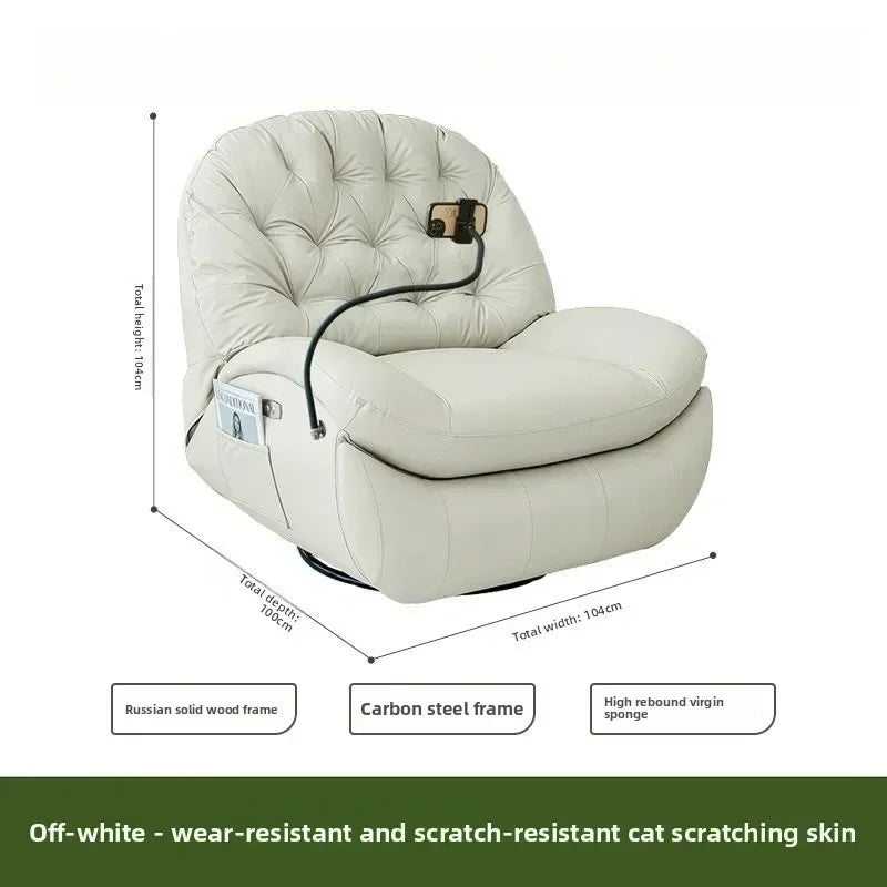 LZ X LazySofa Single Recliner Electric Space Capsule Rocking Chair Eco-Leather Lounge Living Room Suitable Sitting Reclining Sle