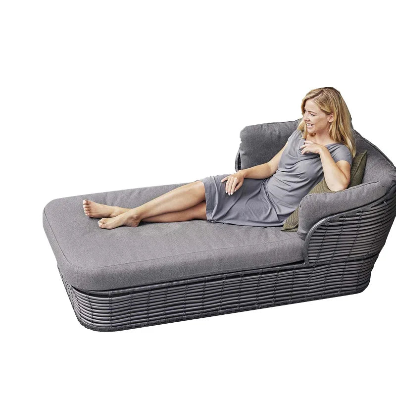 LMM outdoor rattan sofa sun protection waterproof patio balcony garden rattan chair