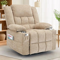 360° Swivel Rocker Recliner for Adults, Nursery Glider Recliner with Massage and Heating, Rocking Chair with Cup, Custom